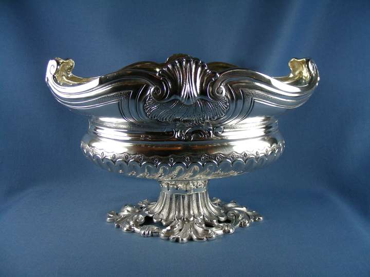 George III silver oval fruit bowl